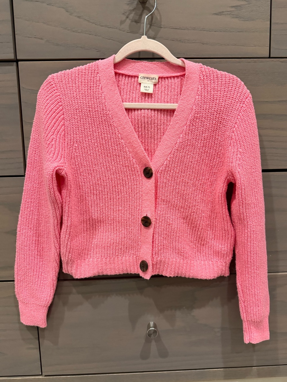 Crewcuts by J.Crew Girls Pink Cardigan Sweater Sz 6-7